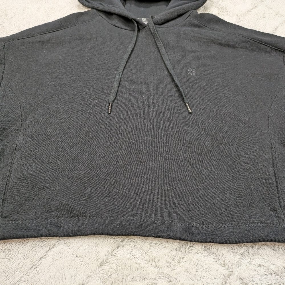 Sweaty Betty Hoodie Women's S Black Essentials Crop Pullover Sweat French Terry - Picture 2 of 7
